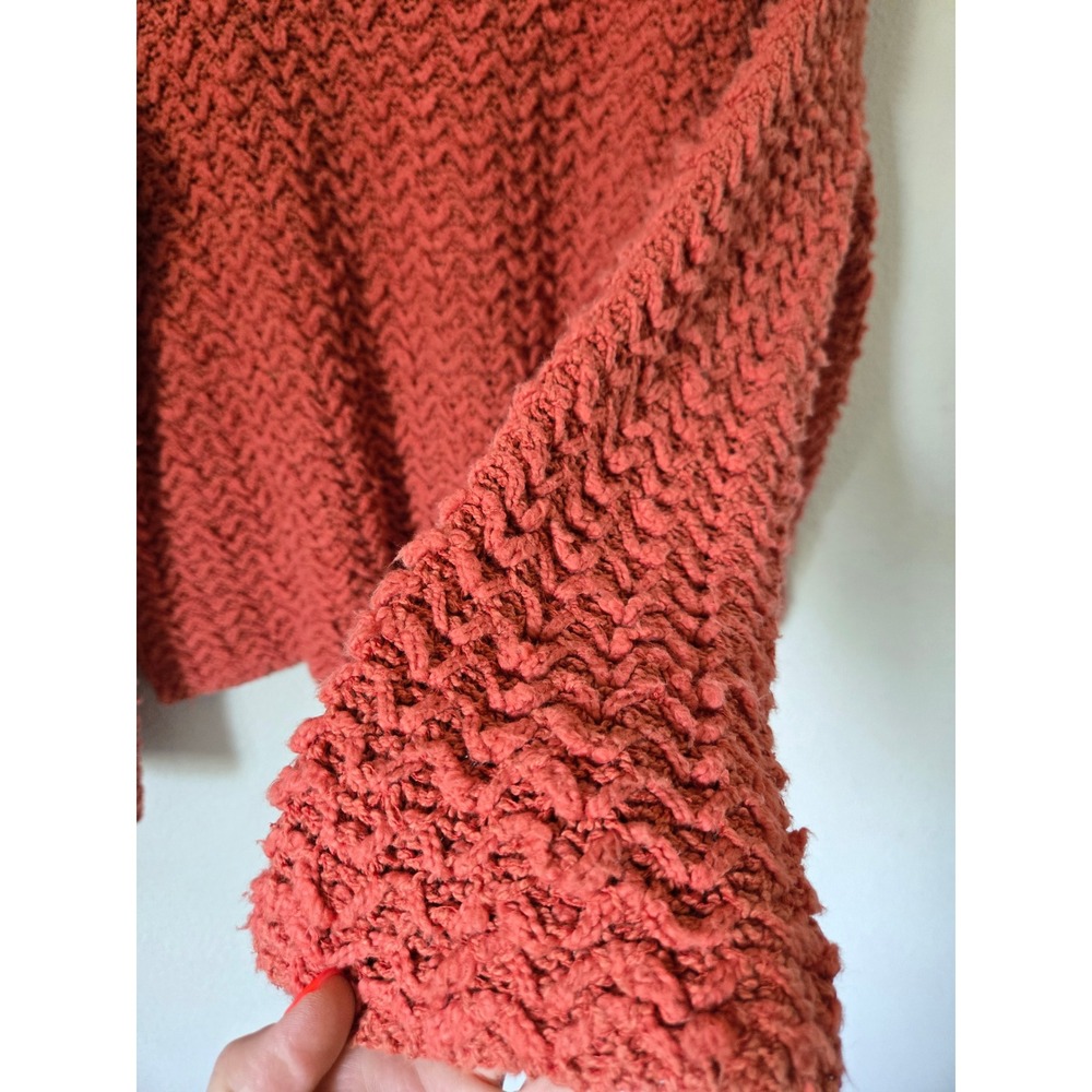 Free People Frayed Scoop Neck Sweater Womens M Slouchy Oversized Flare Sleeve - Picture 5 of 11